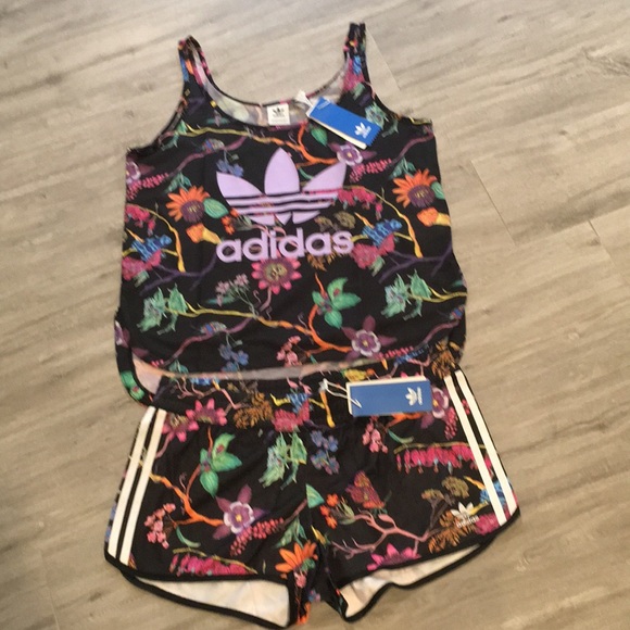 adidas shorts and shirt set women's